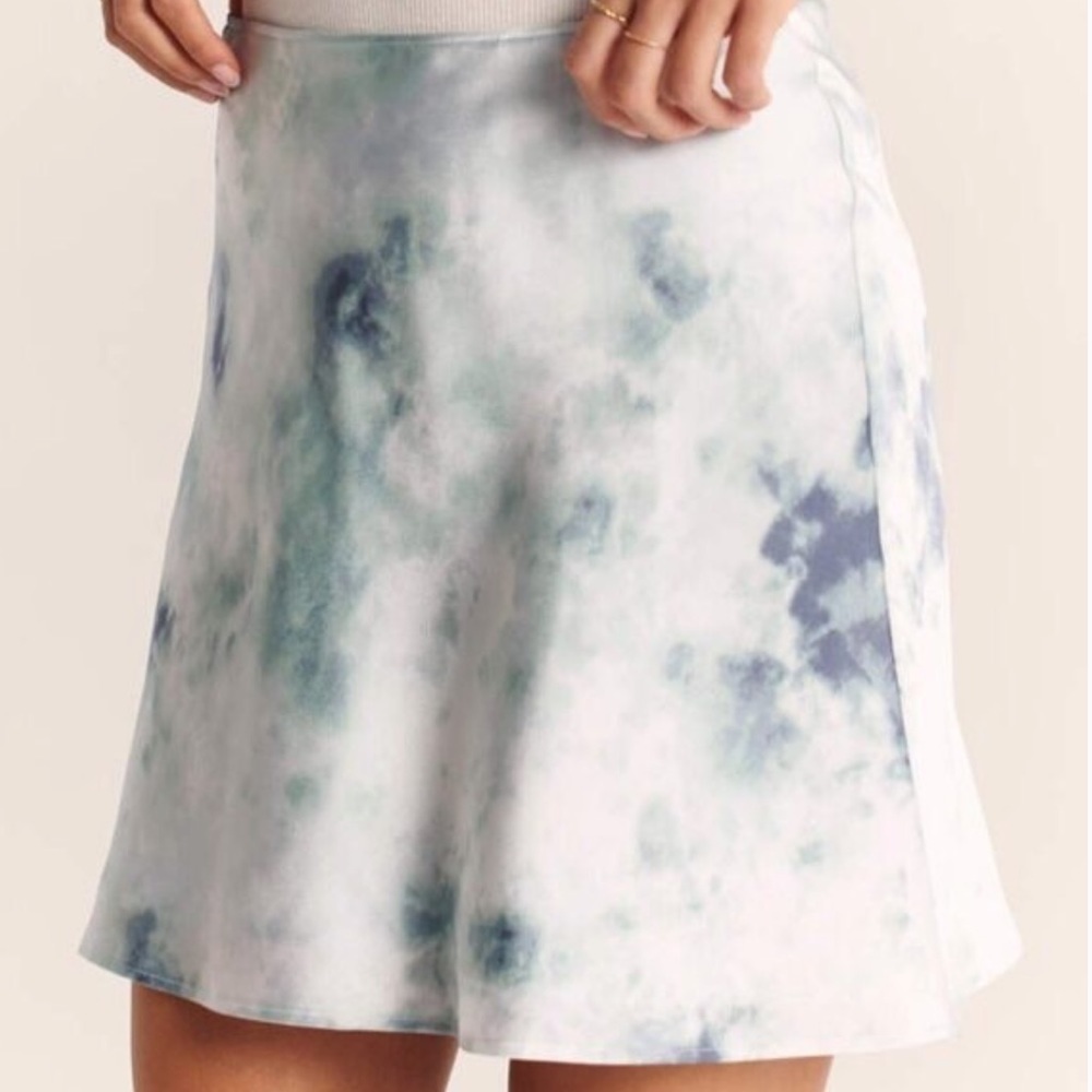 Abercrombie & Fitch Satin Tie-Dye Mini Skirt